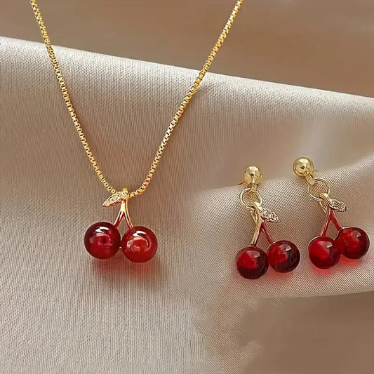 طقم كرز ذهبي فاخر